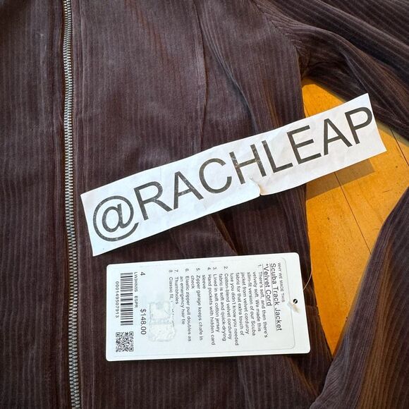 Lululemon Scuba Track Jacket Velvet Cord size 4 - Picture 5 of 6